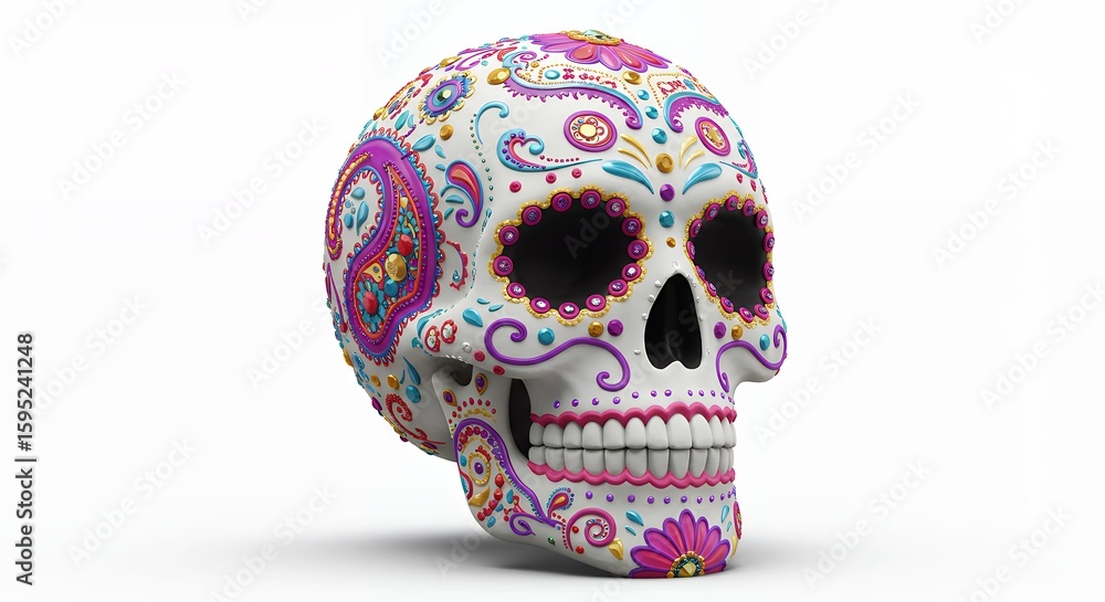 Obraz premium Colorful decorative skull design