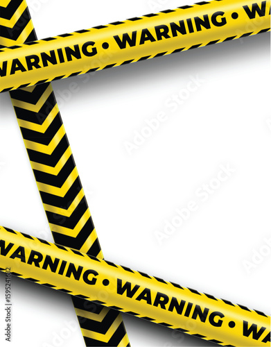 Black and Yellow Caution Tape with Bold Chevron Pattern