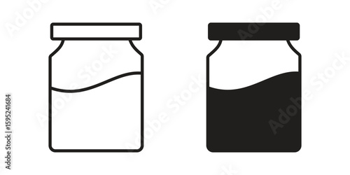 Jar icon set. minimal logotype web element pack.