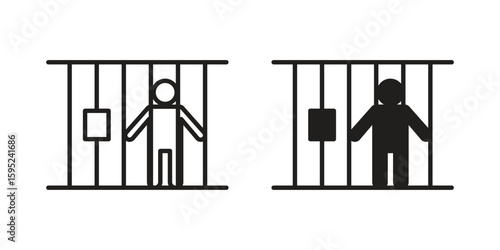 Jail icon set. minimal logotype web element pack.