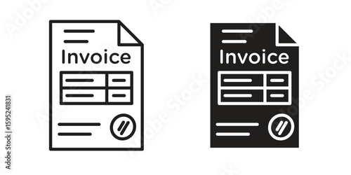 Invoice icon set. minimal logotype web element pack.
