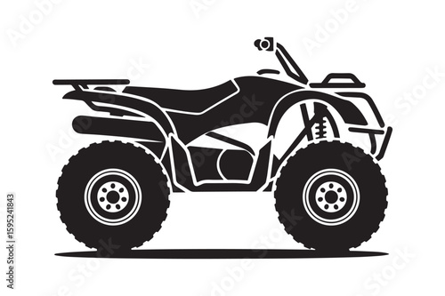 ATV Bike Silhouette for Off-Road Adventure and Sport