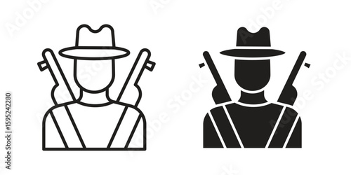 Hunter icon set. minimal logotype web element pack.