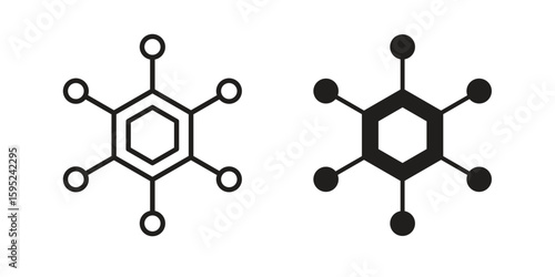 Hub icon set. minimal logotype web element pack.