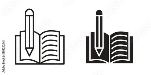 Homework icon set. minimal logotype web element pack.