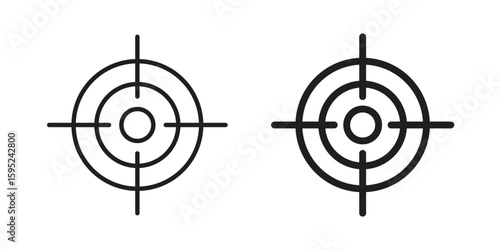Gun target icon set. minimal logotype web element pack.