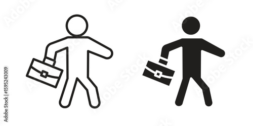 Going to work icon set. minimal logotype web element pack.