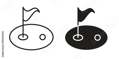 Golf yard icon set. minimal logotype web element pack.