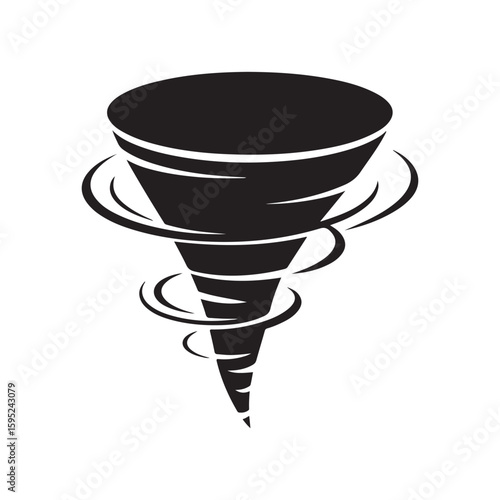 Powerful Tornado or Cyclone Silhouette for Weather and Disaster Concepts