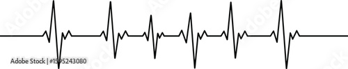 Heartbeat pulse line graphic, ECG waveform symbol, electrocardiogram monitor, medical health data, cardiovascular signal, vital rhythm, heart rate
