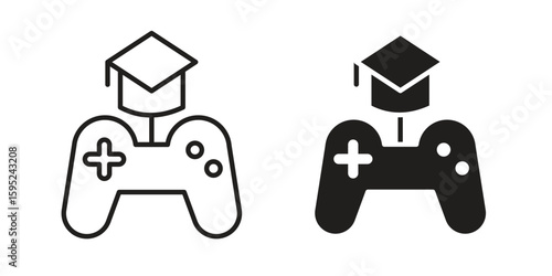 Game based learning icon set. minimal logotype web element pack.