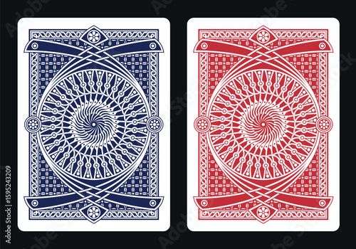 The reverse side of a playing card - back side reverse of playing cards pattern vector 28