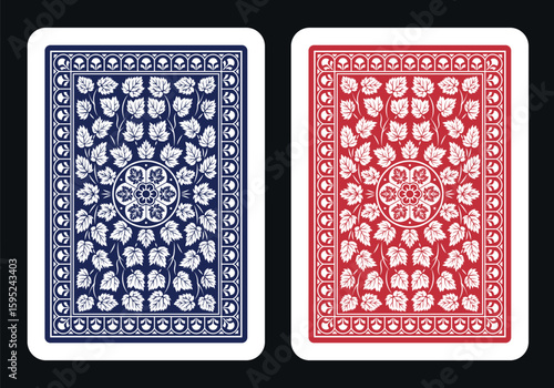 The reverse side of a playing card - back side reverse of playing cards pattern vector 44