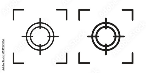 Focus icon set. minimal logotype web element pack.