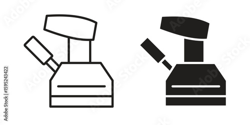 Floor sanding machine icon set. minimal logotype web element pack.