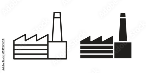 Factory icon set. minimal logotype web element pack.