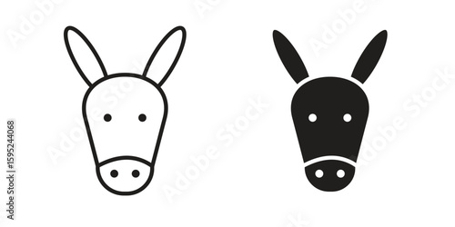 Donkey icon set. minimal logotype web element pack.