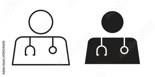 Doctor icon set. minimal logotype web element pack.