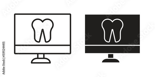Dental X ray icon set. minimal logotype web element pack.
