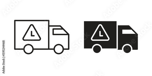 Delivery delay icon set. minimal logotype web element pack.