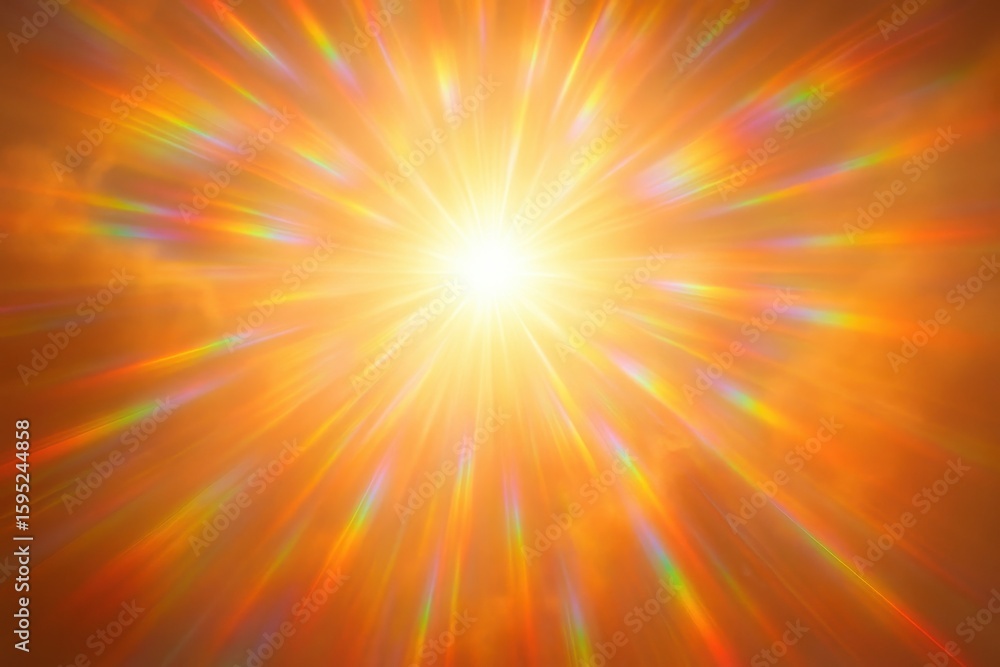 Brilliant golden sunburst with radiant lens flare effects creating dramatic atmospheric lighting Brilliant golden sunburst with radiant lens flare effects creating dramatic atmospheric lighting