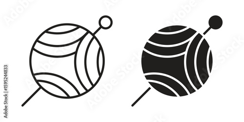 Crochet icon set. minimal logotype web element pack.