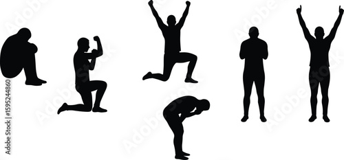 Silhouette illustration of human life stages, aging from infancy to elderly, life journey concept, educational timeline, vector development progression