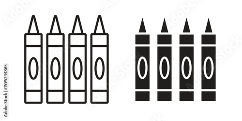 Crayon icon set. minimal logotype web element pack.