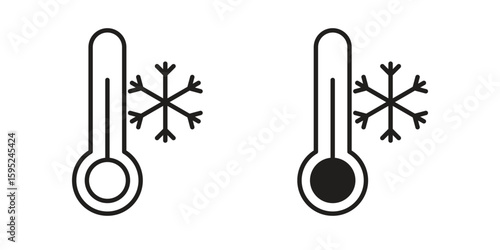 Cold icon set. minimal logotype web element pack.