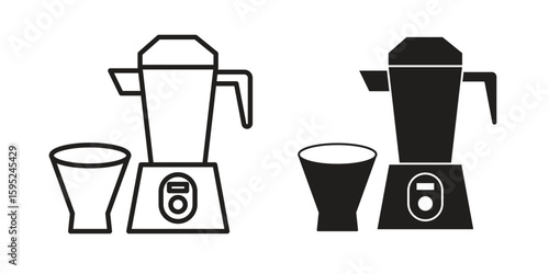 Cold pressed juicer icon set. minimal logotype web element pack.