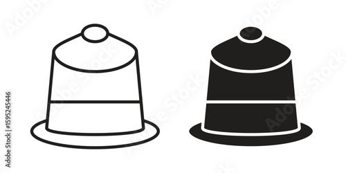 Coffee capsule icon set. minimal logotype web element pack.