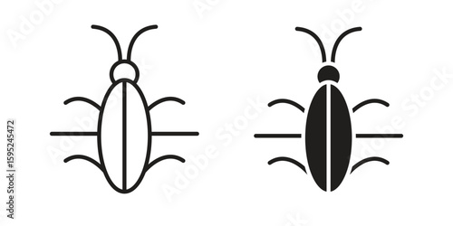 Cockroach icon set. minimal logotype web element pack.