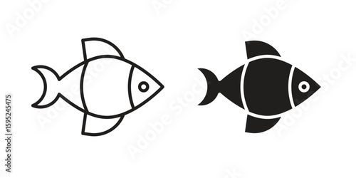 Clown fish icon set. minimal logotype web element pack.