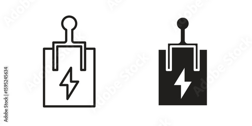 Circuit Breaker icon set. minimal logotype web element pack.