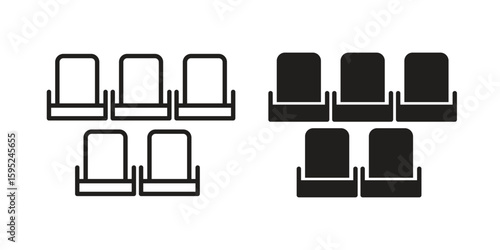 Cinema seat icon set. minimal logotype web element pack.