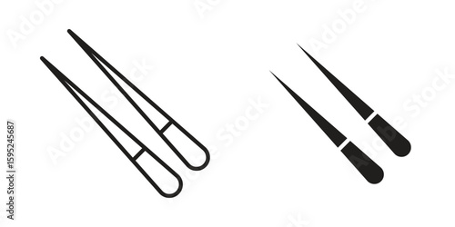 Chopsticks icon set. minimal logotype web element pack.