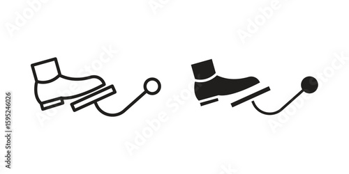 car pedal icon set. minimal logotype web element pack.