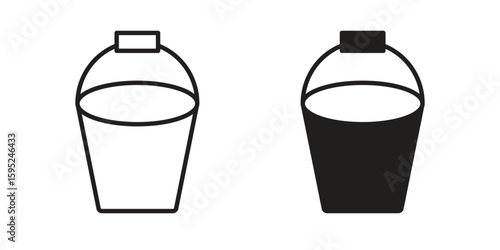 Bucket icon set. minimal logotype web element pack.