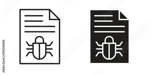Bug report icon set. minimal logotype web element pack.