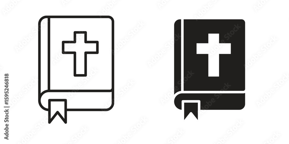 Obraz premium Bible icon set. minimal logotype web element pack.