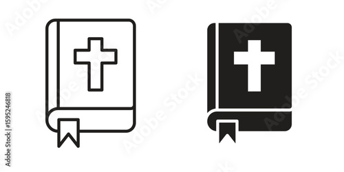 Bible icon set. minimal logotype web element pack.