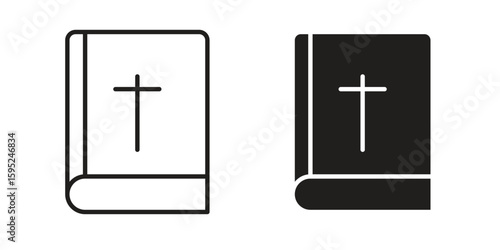 Bible icon set. minimal logotype web element pack.