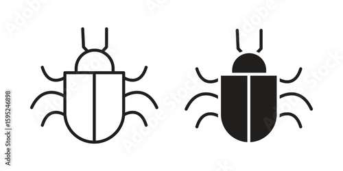 Bedbug icon set. minimal logotype web element pack.