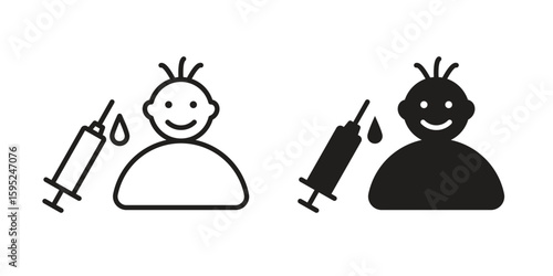 Baby Vaccination icon set. minimal logotype web element pack.