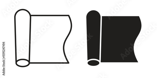 Aluminum foil icon set. minimal logotype web element pack.