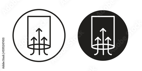 Air suction icon set. minimal logotype web element pack.