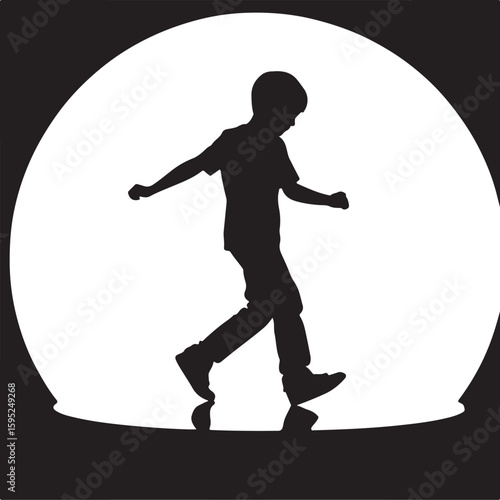 Photography a kid moonwalking
