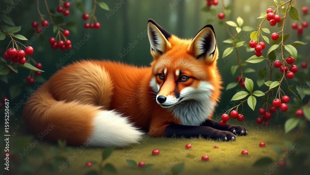 Obraz premium Stately fox in the grove