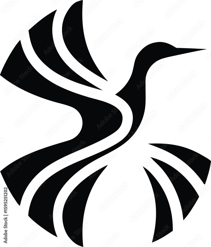 Obraz premium heron Adobe Illustrator Artwork on Geometry icon