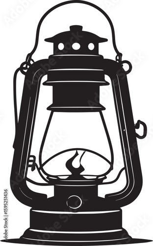 Cultural Hanging Lantern Silhouette Vector Illustration